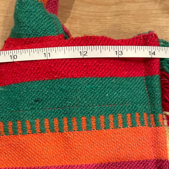 Nalini colorful woven Boho fringe tassel purse weekender bag southwestern aztec - Picture 5 of 8